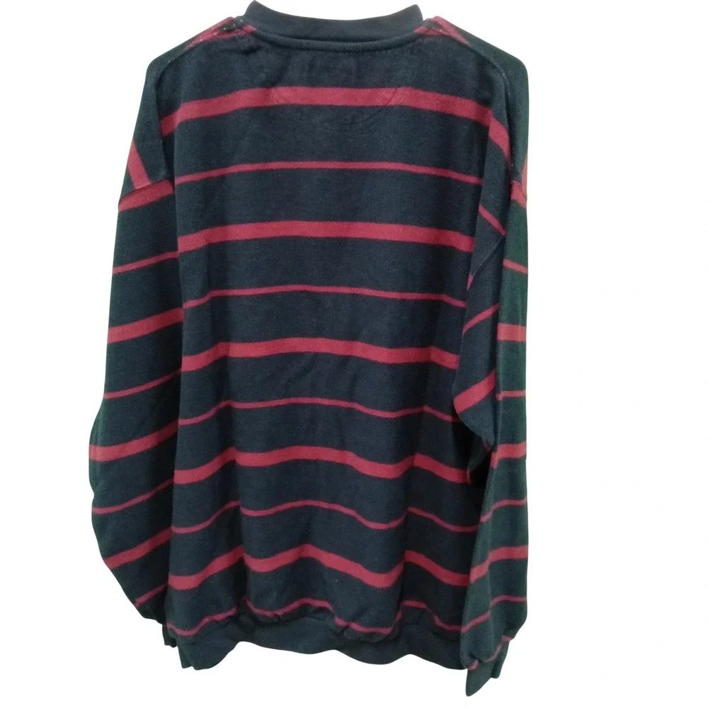 Duck Head Men's LARGE Striped V‎ Neck Long Sleeve Pullover Sweatshirt